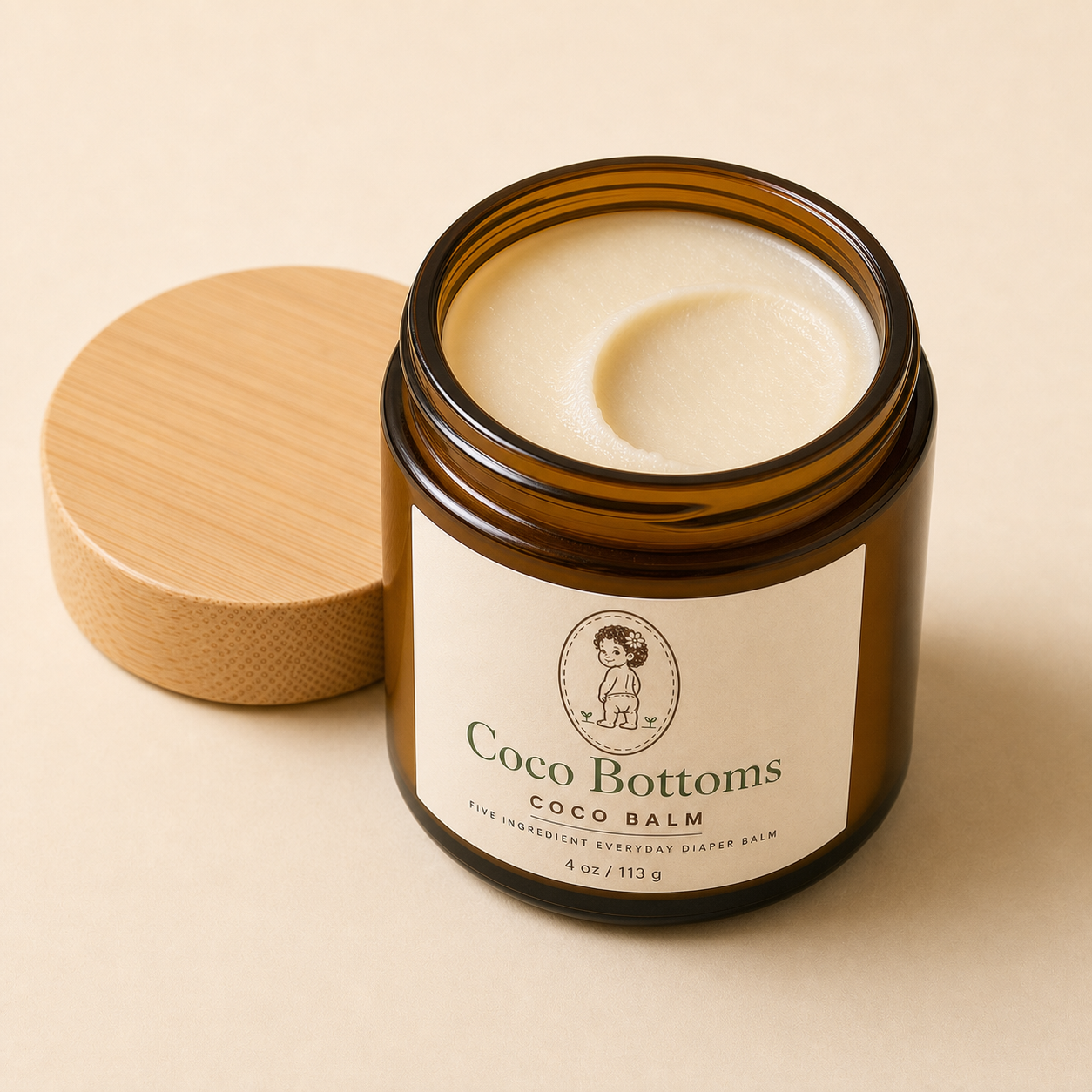 Freshly poured Coco Balm showing the warm-poured texture before it sets